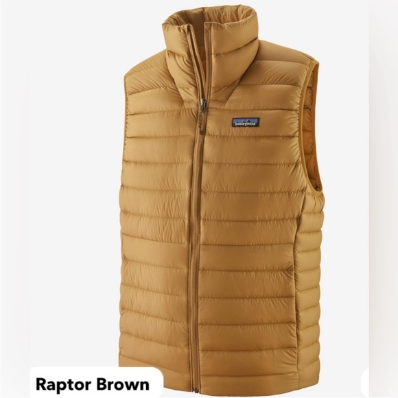 Patagonia Men’s Medium Down Sweater Puffer Vest Raptor Brown NWT Puff Insulated - Picture 5 of 5